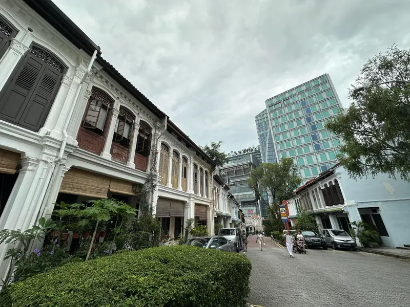Heritage shophouse facade in Singapore